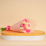 Mixed Flowers Bouquet – 20 White and Pink Flowers