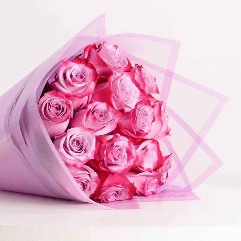 15 Deep Purple Rose Bouquet