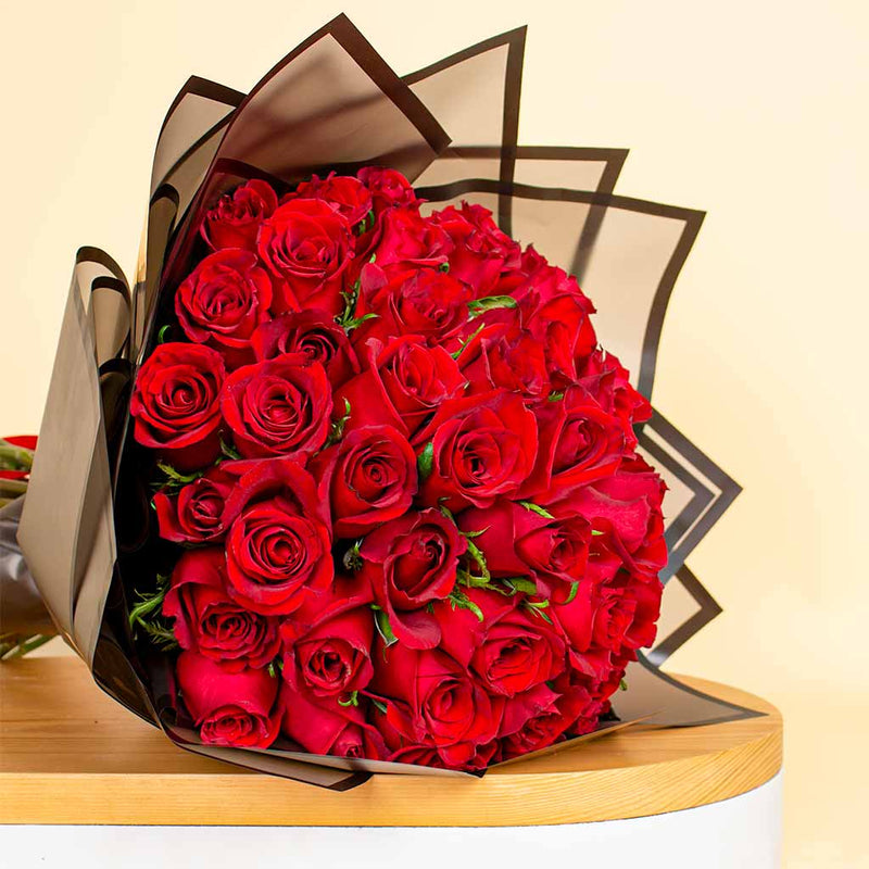 Passion in Fifty Bouquet of 50 Red Roses - Symbol of Passion & Loved Roses | 50 Red Rose