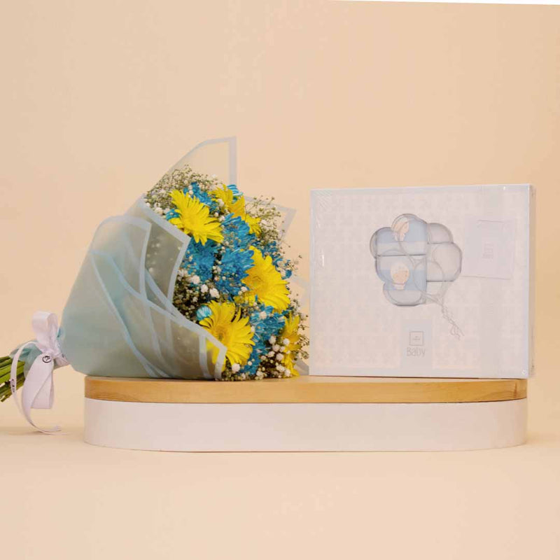 Patchi Little Boy Chocolate Box & Chrysanthemum & Gerbera Bouquet