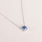 Markiz Platinum-Plated Blue Zircon Necklace & Pink Revival Roses Vase