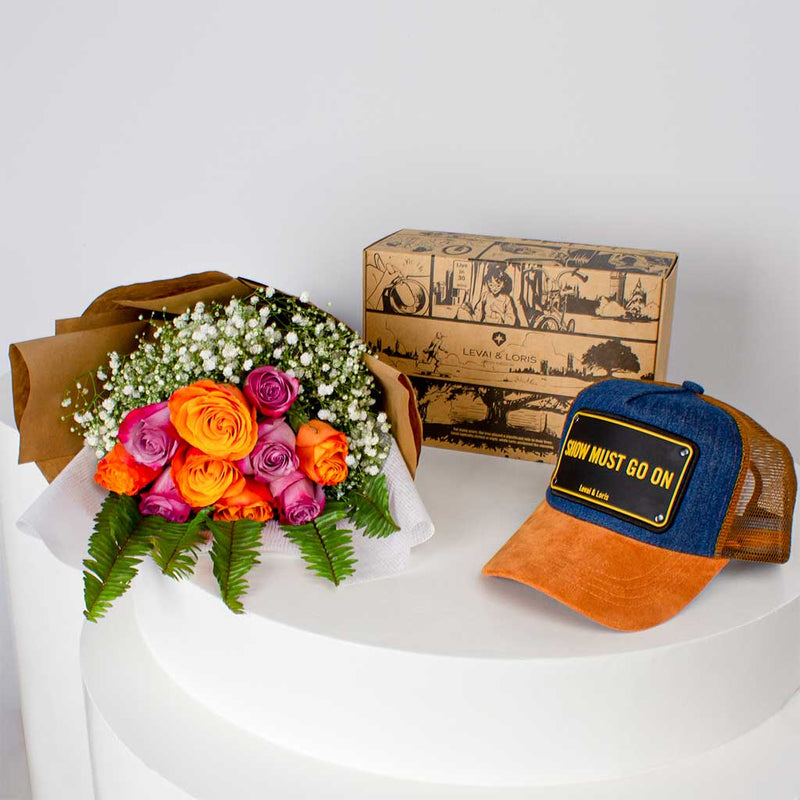 Levai & Loris Cap Gift Set with Roses - For Unisex