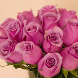 Swiza Chocolate Box 500g & Purple Roses Vase