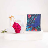 EMMA Secret Garden Scarf & Fuchsia Roses Bouquet