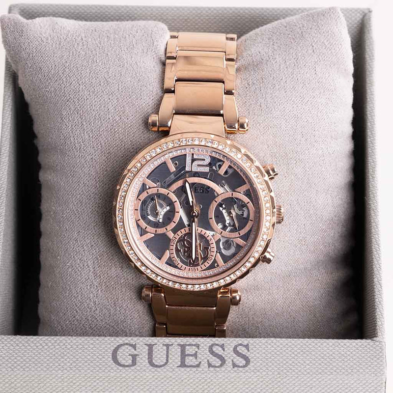 GUESS Solstice Gold-tone Silver Watch & Revival Roses Bouquet