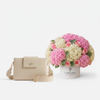 Cream Crossbody with Pink Hydrangea Box