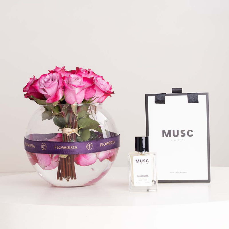Musc Oud Emarati Musc & Purple Roses Vase