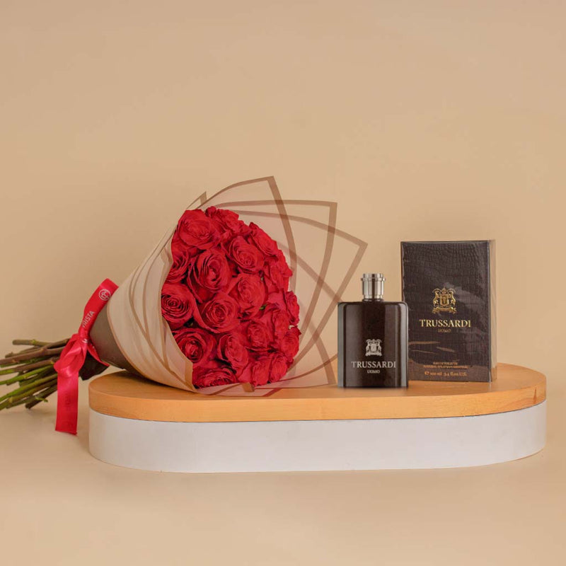 Trussardi 1911 Uomo Heritage Edition 100 ml | Bouquet of 20 Red Roses
