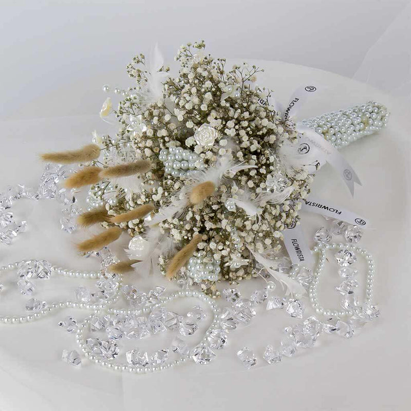 White Radiance Hand Bouquet – Baby’s Breath