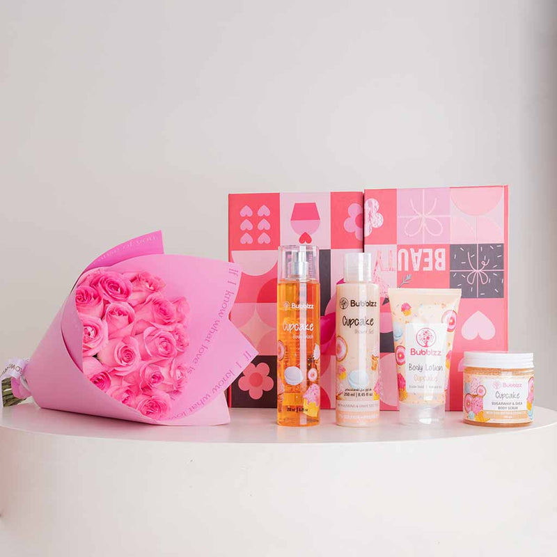 Bubblzz Cupcake Body Care Collection & Pink Roses
