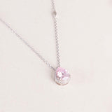 Markiz Silver Platinum-Plated Pink Zircon Necklace & Baby Roses & Gypsophila Bouquet