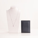 Markiz Silver Platinum-Plated Pink Zircon Necklace & Baby Roses & Gypsophila Bouquet