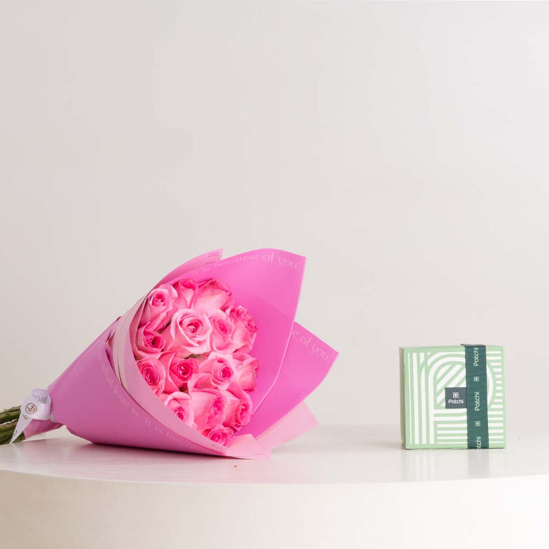 Patchi Chocolates 250g & Revival Roses Bouquet