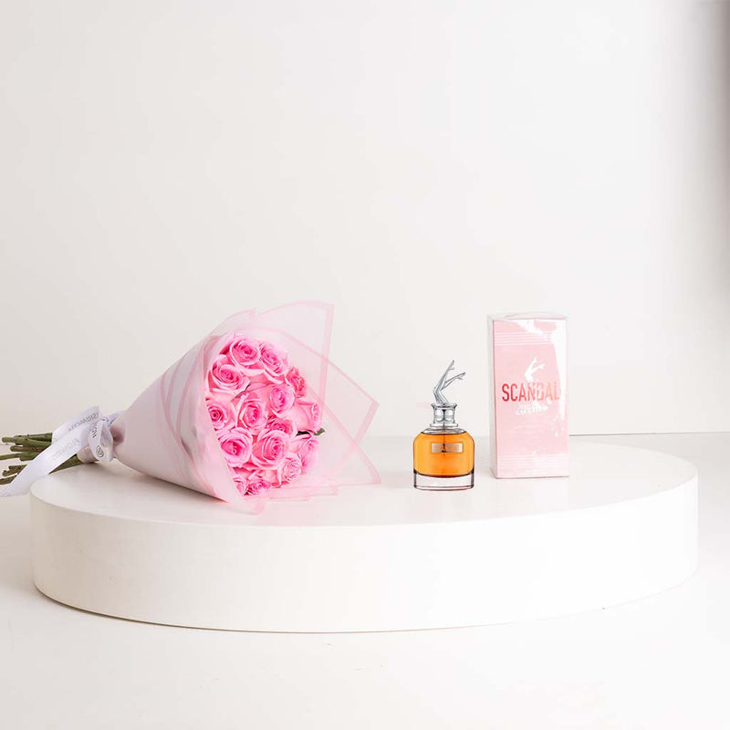 Jean Paul Gaultier Scandal Eau de Parfum 80ml & 15 Revival Roses Hand Bouquet
