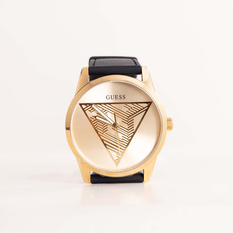 GUESS Mens Black & Gold Tone Multi-Function Watch