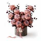 Dark Roses Hat Box - Flowrista Branded - Clean White