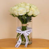 Chocolate Factory  Luxe Box – 19 Pieces & White Roses Vase