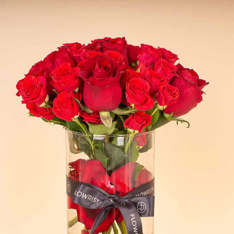 Red Roses & Baby Roses Vase