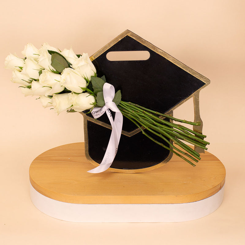 Flowrista Graduation Box -  White Rose