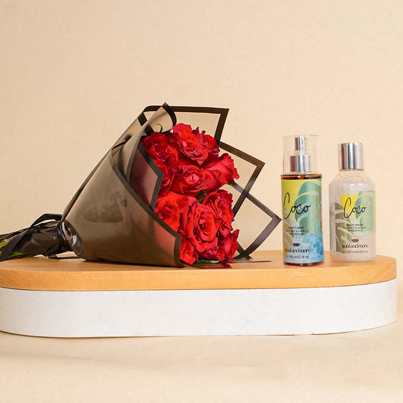 Soul & More Coco Set Of 2 | 15 Red Rose Bouquet