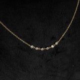 Silver necklace with multiple white stones gold plated