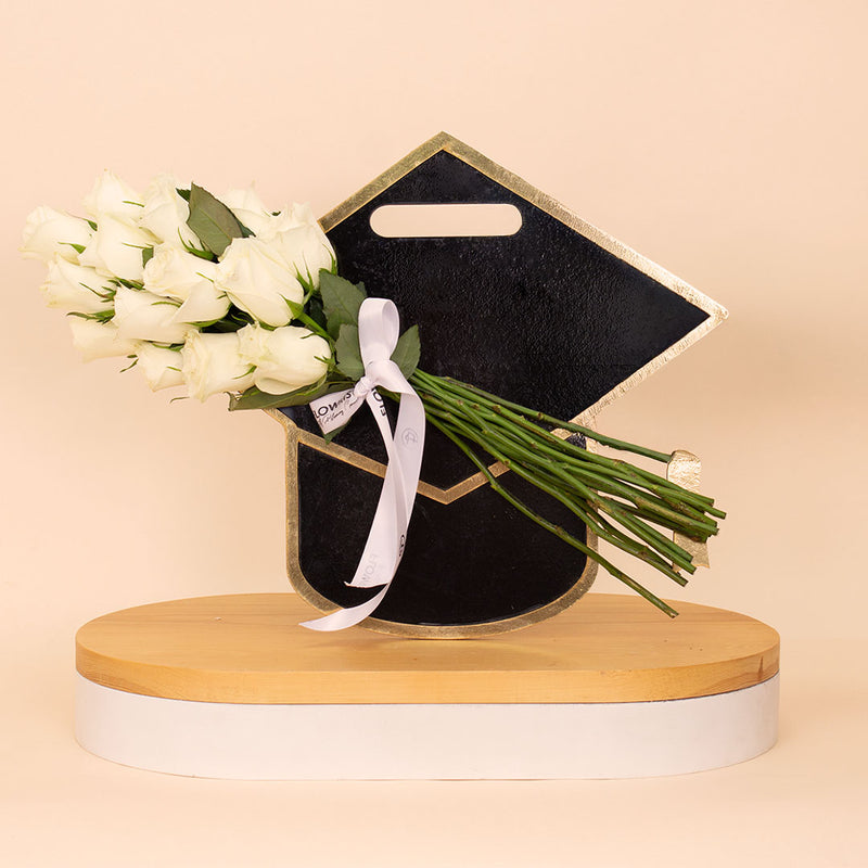 Flowrista Graduation Box -  White Rose