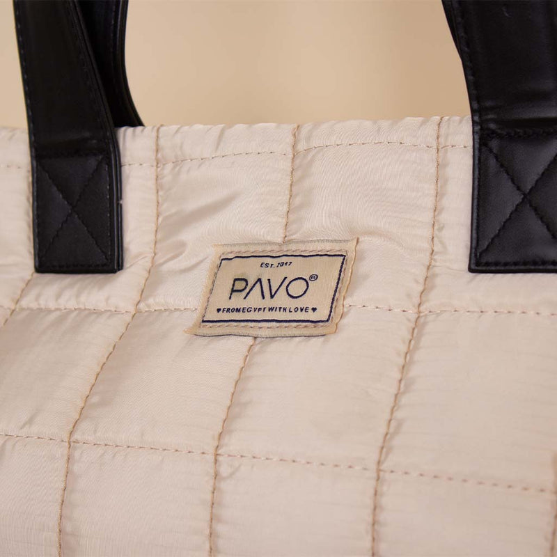 Pavo Tote Bag Handbag - Beige