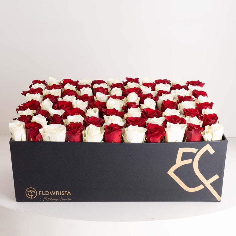 Red White Roses Box