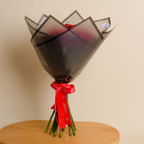 Police Wallet & Bouquet of 15 Red Roses - A Luxury Gift for Him