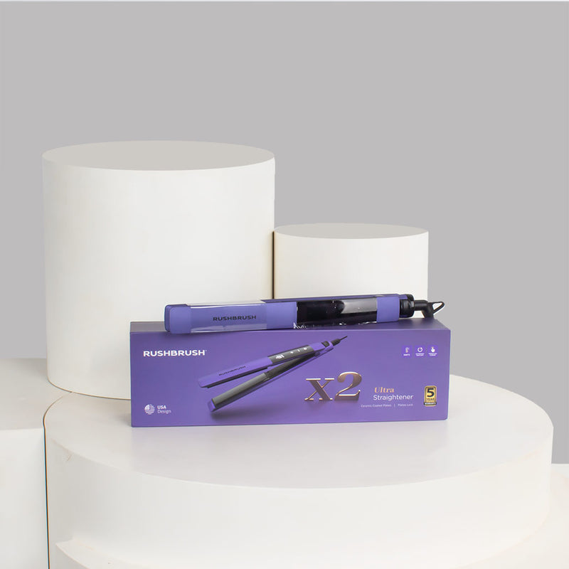 RUSHBRUSH® X2 Ultra Hair Straightener – Ceramic Plates & LCD Touch