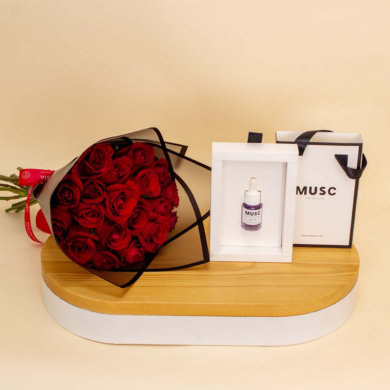 MUSC Coffee Musk Oil 10ml & Red Roses