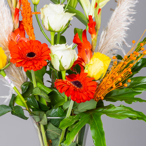 Sultan Vase with Roses, Gerbera & Lilies