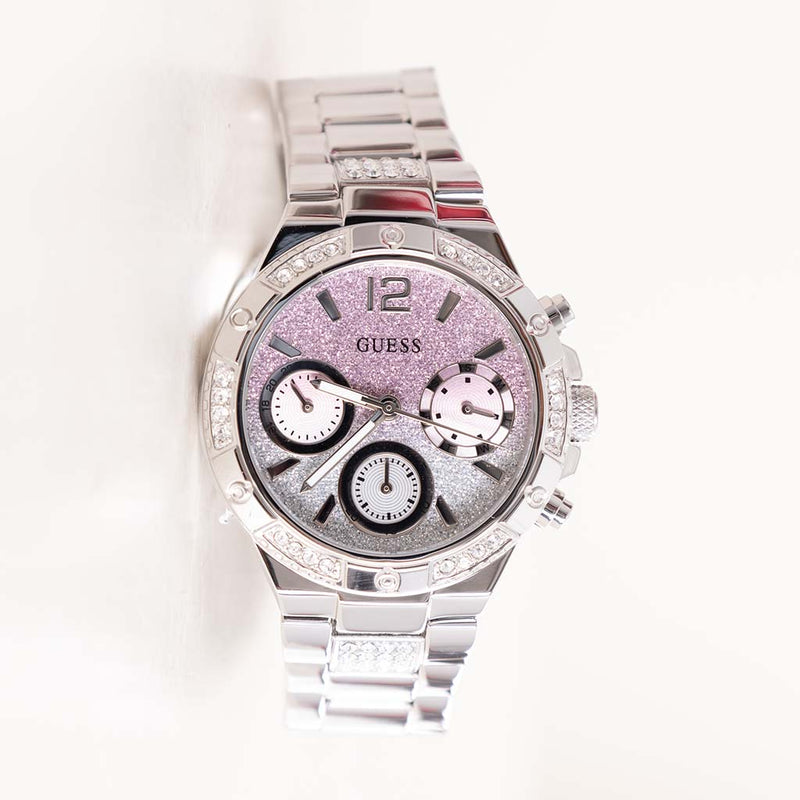 GUESS Ladies Silver Tone Multi-Function Watch