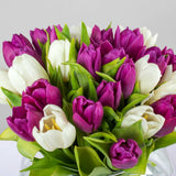 White & Purple Tulip Vase