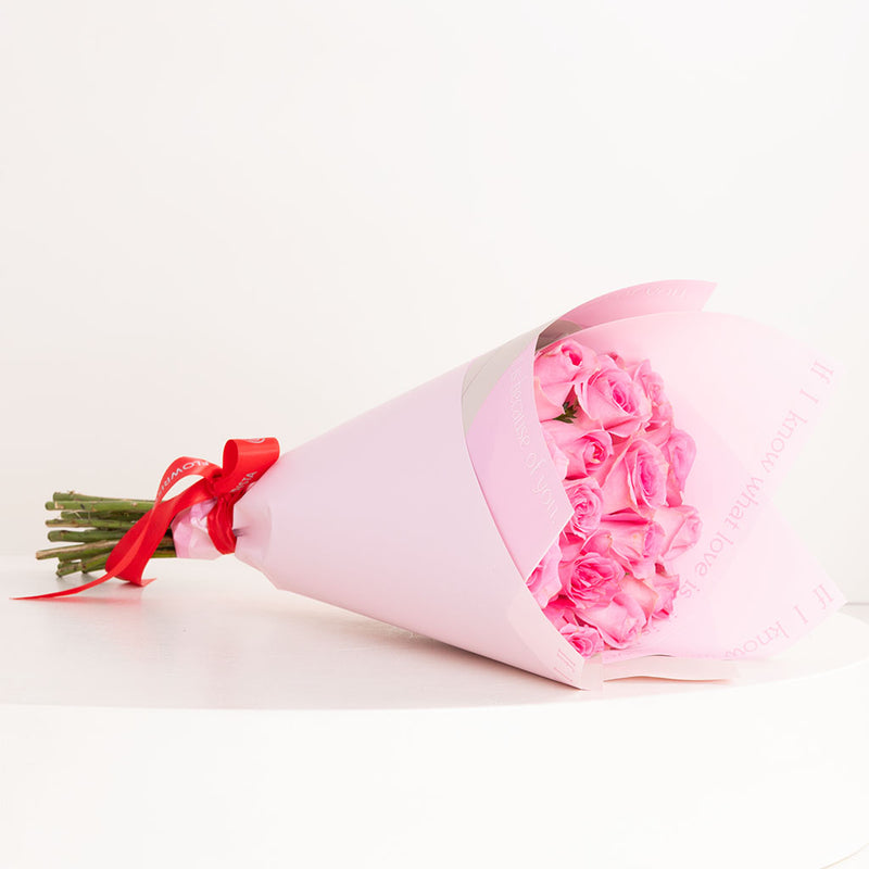 CH&BE Ionic Straightening Brush & Pink Roses Bouquet