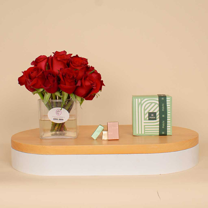 Patchi Chocolate | 15 Red Rose Vase