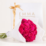 EMMA Secret Garden Scarf & Fuchsia Roses Bouquet