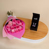 Markiz Zircon Earrings and Pink Hand Bouquet