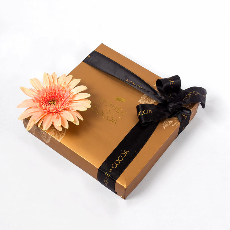 House of Cocoa Chocolate Box 16 pieces and Gerbera