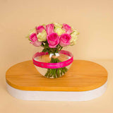 Mixed Flowers Boula Vase – White & Pink Flowers