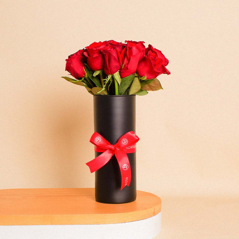 Premium Flower Vase | 20 Red Rose