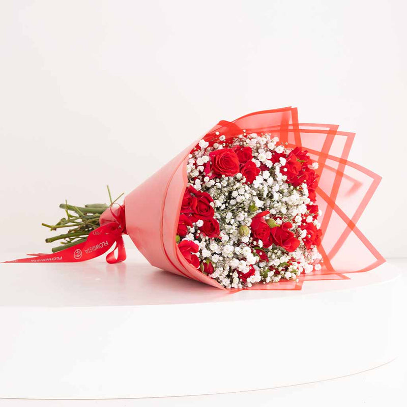 Joviality Skin Love Kit Valentine Box & Red Roses Bouquet
