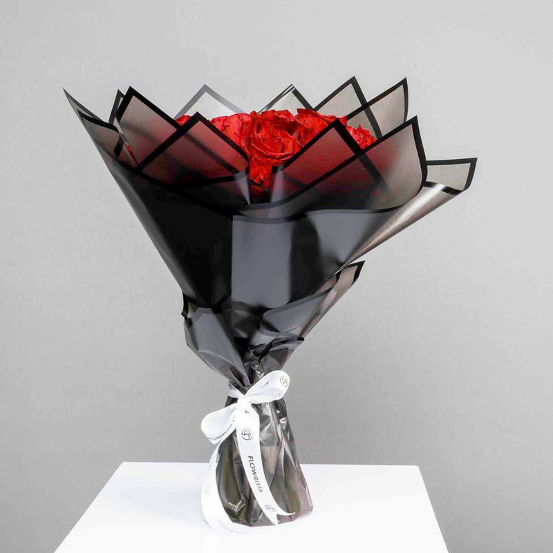 Flowrista | Dark Red Roses Bouquet - 30 Stems