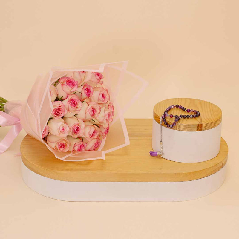Purple Suleimani Rosary & Pink Roses Boutique