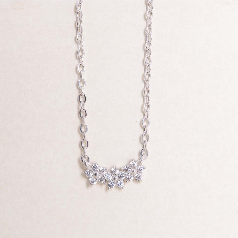Felizmoda Three-Flower Silver Necklace