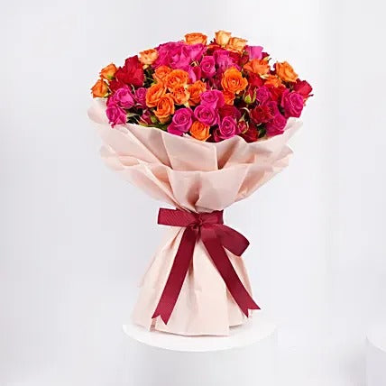 Silvara Angel Wings Necklace & Colorful Roses Bouquet