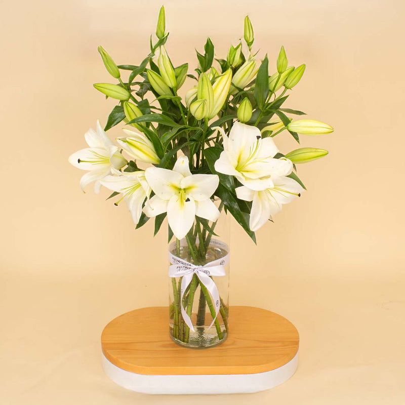 Graceful White Lily Vase