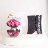 EMMA Leo Star Scarf & Purple Roses Vase