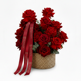 Flowrista Red Roses Rope Basket