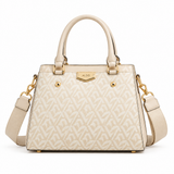 Tan ALDO Caraever satchel bag with embossed pattern and shoulder strap